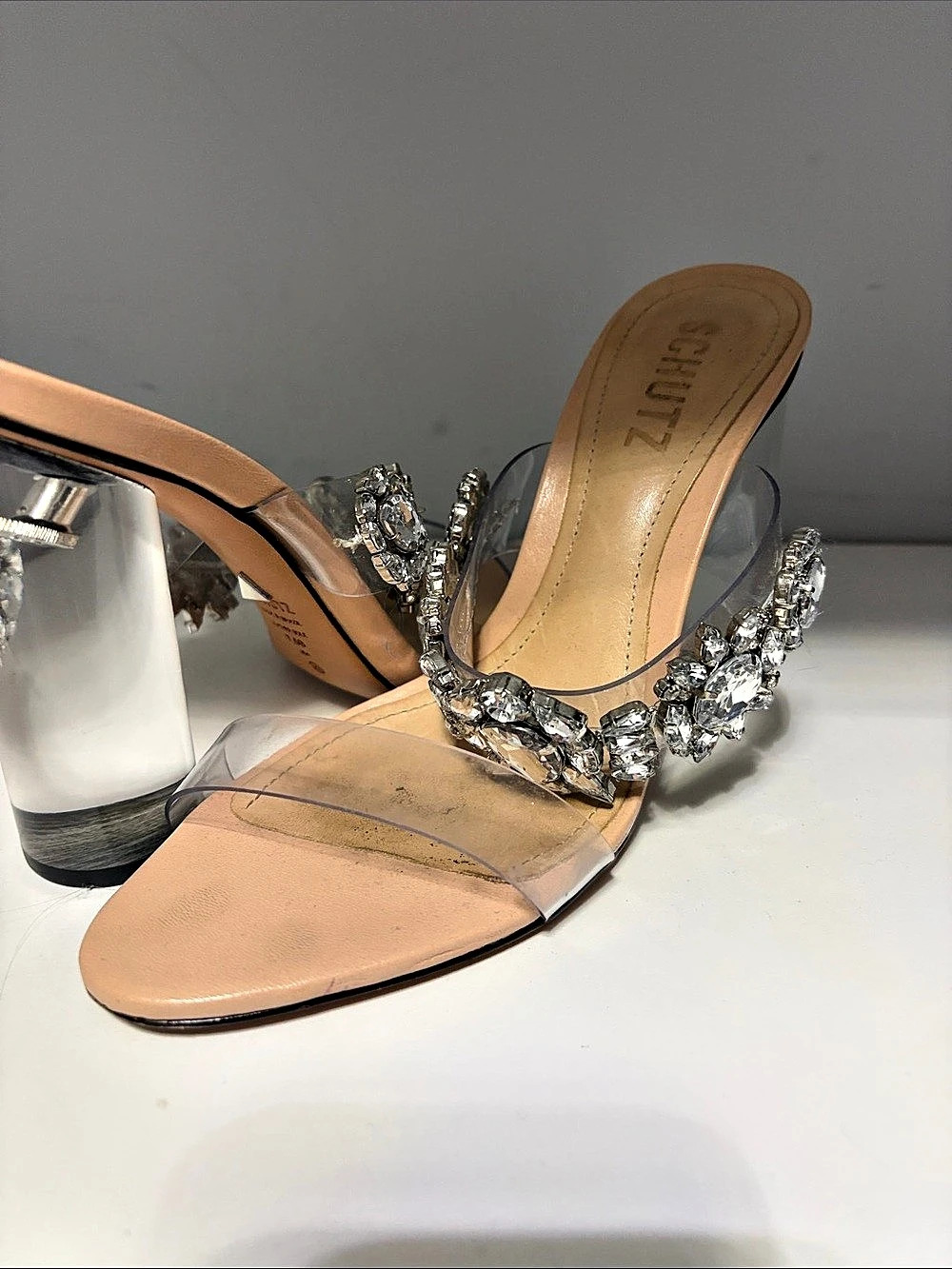 Schutz Crystal Embellished Heels in